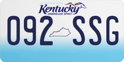 KY license plate 092SSG