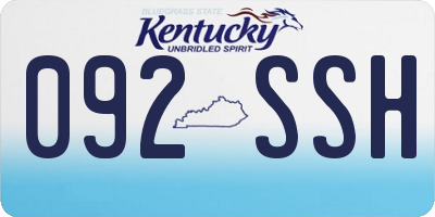 KY license plate 092SSH