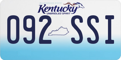 KY license plate 092SSI