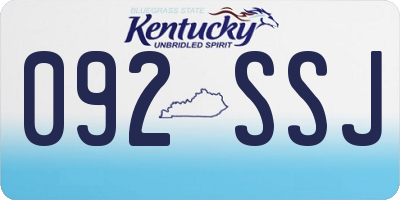 KY license plate 092SSJ