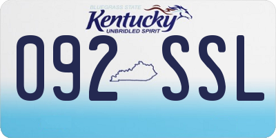 KY license plate 092SSL