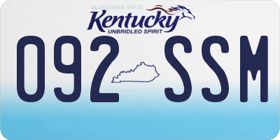 KY license plate 092SSM