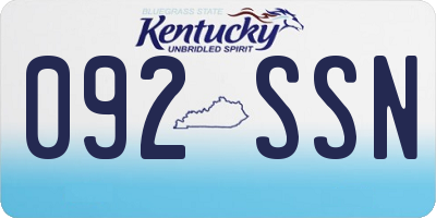 KY license plate 092SSN