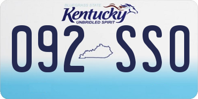 KY license plate 092SSO