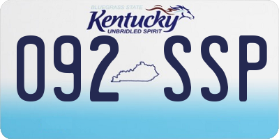 KY license plate 092SSP