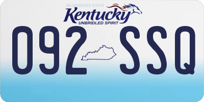 KY license plate 092SSQ