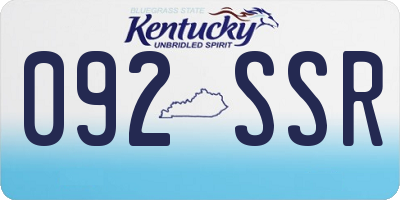 KY license plate 092SSR