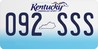 KY license plate 092SSS