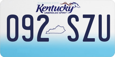 KY license plate 092SZU