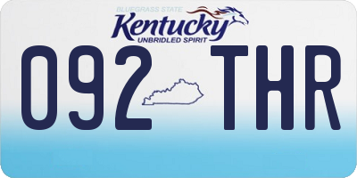 KY license plate 092THR