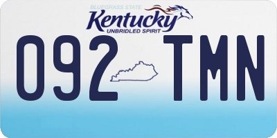 KY license plate 092TMN