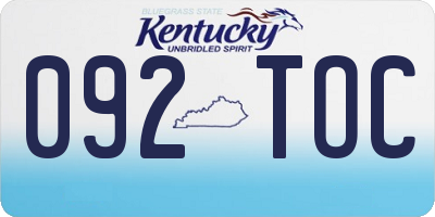 KY license plate 092TOC