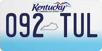 KY license plate 092TUL