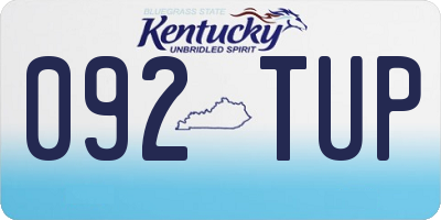 KY license plate 092TUP