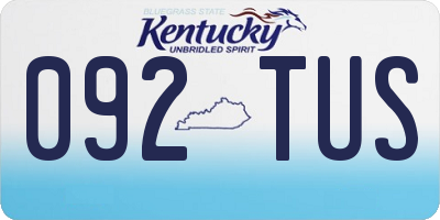 KY license plate 092TUS