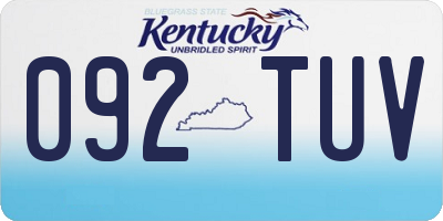 KY license plate 092TUV
