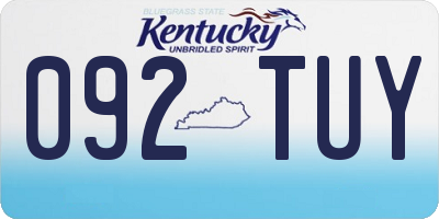 KY license plate 092TUY