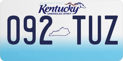 KY license plate 092TUZ