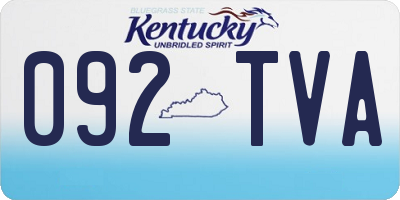 KY license plate 092TVA