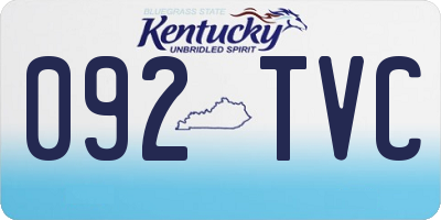 KY license plate 092TVC