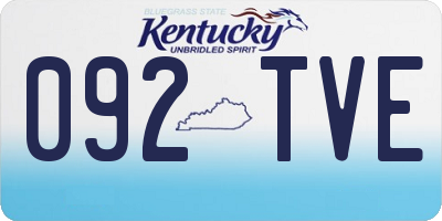 KY license plate 092TVE