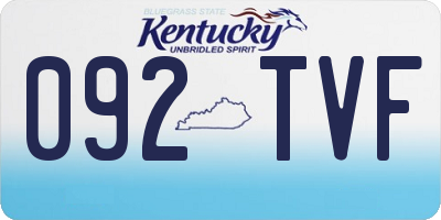 KY license plate 092TVF