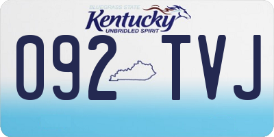 KY license plate 092TVJ