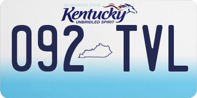 KY license plate 092TVL