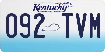 KY license plate 092TVM