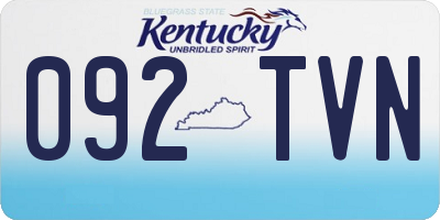 KY license plate 092TVN