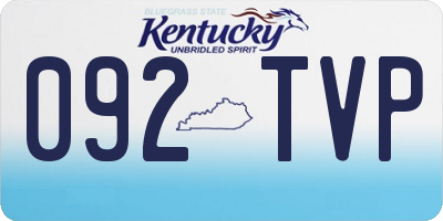 KY license plate 092TVP