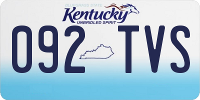 KY license plate 092TVS