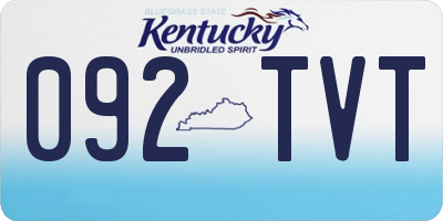 KY license plate 092TVT