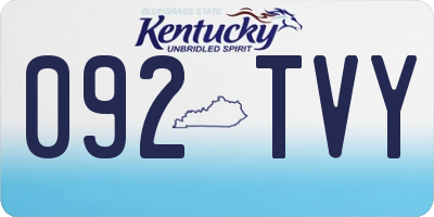 KY license plate 092TVY