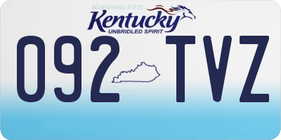KY license plate 092TVZ