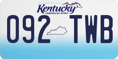 KY license plate 092TWB