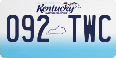 KY license plate 092TWC