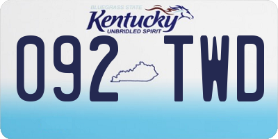 KY license plate 092TWD