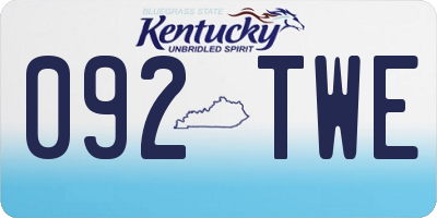 KY license plate 092TWE