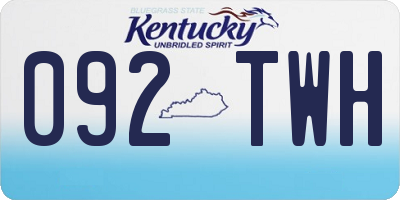 KY license plate 092TWH