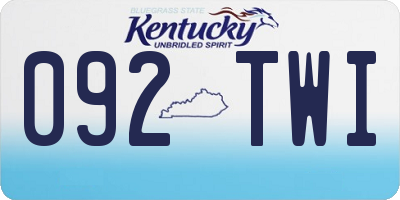KY license plate 092TWI