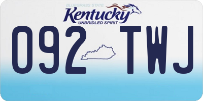 KY license plate 092TWJ