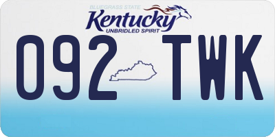 KY license plate 092TWK