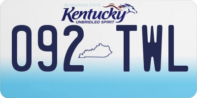 KY license plate 092TWL