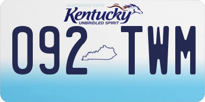 KY license plate 092TWM