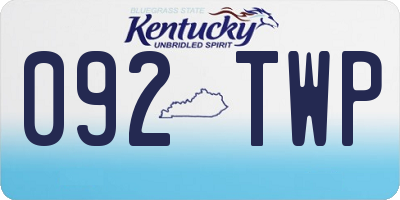 KY license plate 092TWP