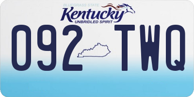 KY license plate 092TWQ