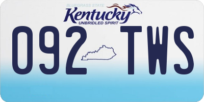 KY license plate 092TWS