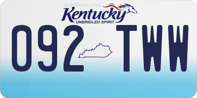 KY license plate 092TWW