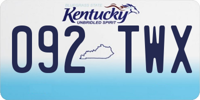 KY license plate 092TWX